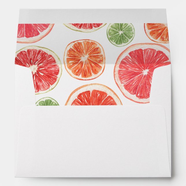 Tropical Citrus Lemon Orange Envelope (Back (Bottom))