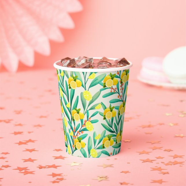 Tropical Citrus summer fresh Orange lemon Slice  Paper Cups (Insitu)