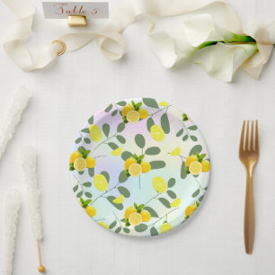 Tropical Citrus summer fresh Orange lemon Slice  Paper Plate
