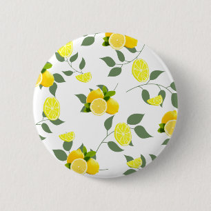 TROPICAL Citrus SUMMER FRUIT Orange lemon Slice  2 Inch Round Button