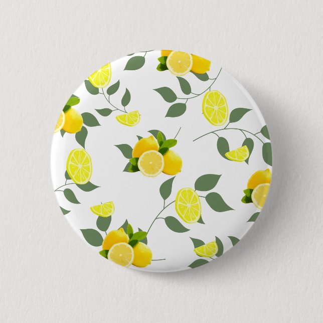 TROPICAL Citrus SUMMER FRUIT Orange lemon Slice  2 Inch Round Button (Front)