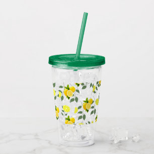 TROPICAL Citrus SUMMER FRUIT Orange lemon Slice Acrylic Tumbler