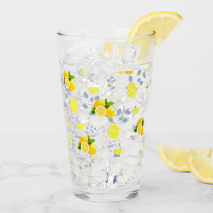 TROPICAL Citrus SUMMER FRUIT Orange lemon Slice  Glass