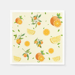 TROPICAL Citrus SUMMER FRUIT Orange lemon Slice Napkin