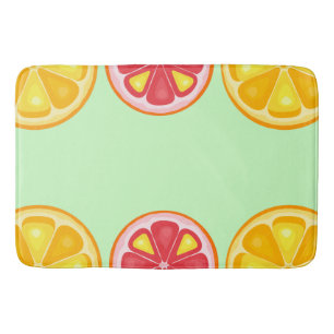 TROPICAL Citrus SUMMER FRUIT Orange lemons Slice Bath Mat