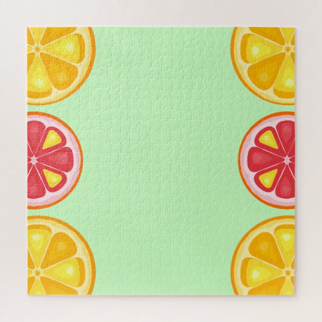 TROPICAL Citrus SUMMER FRUIT Orange lemons Slice Jigsaw Puzzle (Vertical)