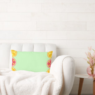 TROPICAL Citrus SUMMER FRUIT Orange lemons Slice Lumbar Pillow