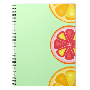 TROPICAL Citrus SUMMER FRUIT Orange lemons Slice Notebook