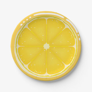 TROPICAL Citrus SUMMER FRUIT Orange lemons Slice   Paper Plate