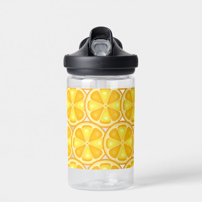 TROPICAL Citrus SUMMER FRUIT Orange lemons Slice Water Bottle (Front)