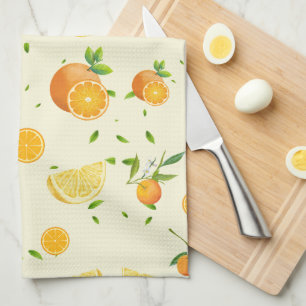 Tropical Citrus SUMMER Orange lemon Slice Kitchen Towel