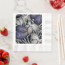 Tropical Class is a Blue, Silver, & Gold Floral 