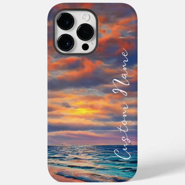 Tropical Clear Ocean Sunset Beach Case-Mate iPhone Case (Back)