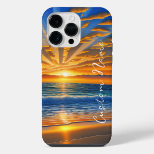 Tropical Clear Ocean Sunset iPhone 14 Pro Max Case
