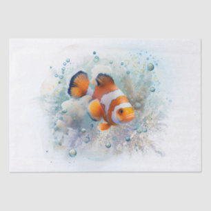 Tropical Clown Fish Watercolor Tissue Paper