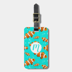 Tropical Clownfish & Bubbles Pattern Luggage Tag