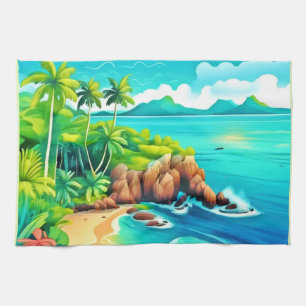 Tropical Coast Bliss Design Kitchen Towel