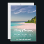Tropical Coastal Beach Christmas Holiday Card<br><div class="desc">Vintage beach Christmas holiday card featuring a tropical beach setting with seasons greetings,  and your name. Easy to customize.</div>