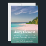 Tropical Coastal Beach Christmas Holiday Card<br><div class="desc">Vintage beach Christmas holiday card featuring a tropical beach setting with seasons greetings,  and your name. Easy to customize.</div>