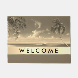 Tropical Coastal Beach House Welcome Doormat