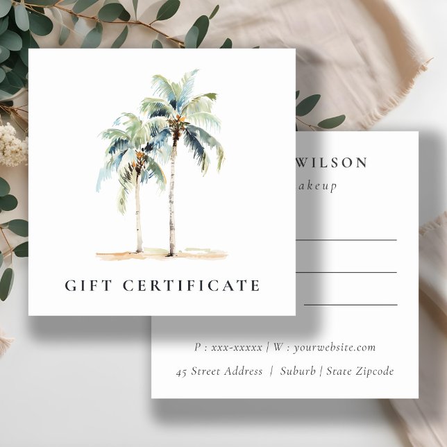 Tropical Coastal Palm Trees Gift Certificate  (Creator Uploaded)