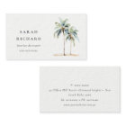 Tropical Coastal Palm Trees Watercolor Blue Green