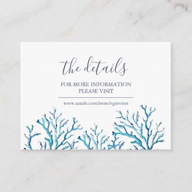 Tropical Coastal Sea Coral Guest Details Insert (Front)