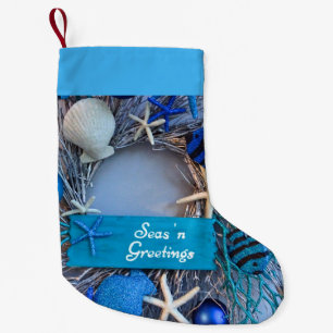 Tropical Coastal Seashell Holiday Small Christmas Stocking