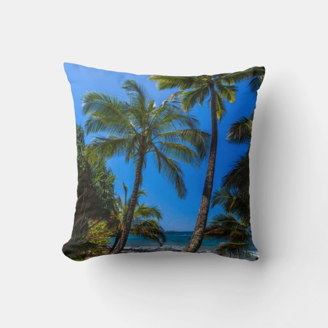 Tropical coastline 2 throw pillow (Front)