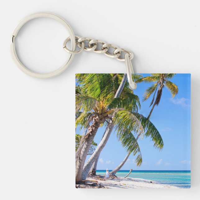 Tropical coastline keychain (Front)