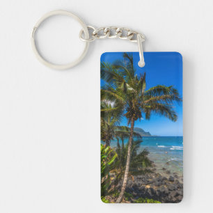 Tropical coastline keychain