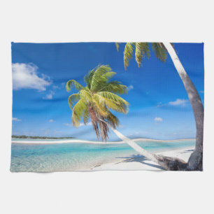 Tropical coastline kitchen towel