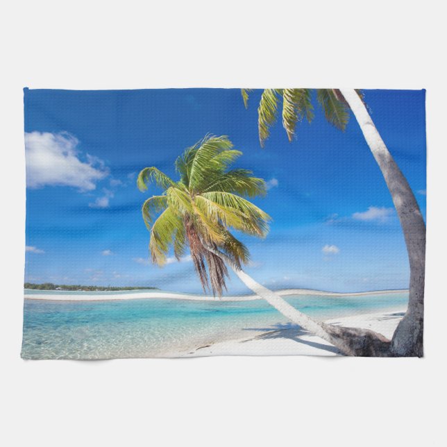 Tropical coastline kitchen towel (Horizontal)