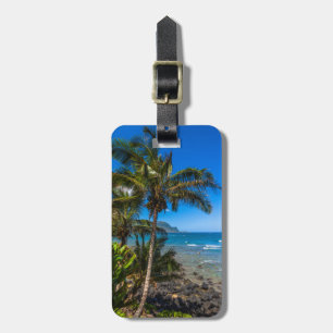 Tropical coastline luggage tag