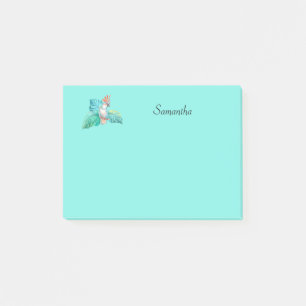 Tropical Cockatoo Parrot Personalized 4x3 Post-it Notes