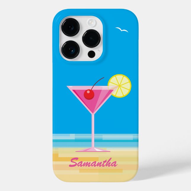 Tropical Cocktail & Beach Case-Mate iPhone Case (Back)