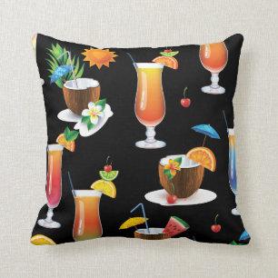 Tropical Cocktail Drinks Decorative Throw Pillow