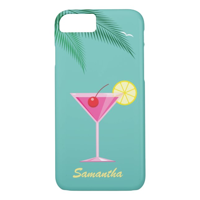 Tropical Cocktail iPhone 7 Case - turquoise (Back)