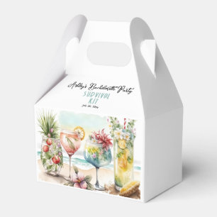 Tropical Cocktails Bachelorette Party Survival Kit Favor Box