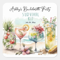 Tropical Cocktails Bachelorette Party Survival Kit