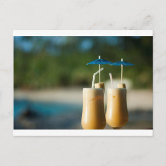 Tropical cocktails for two postcard