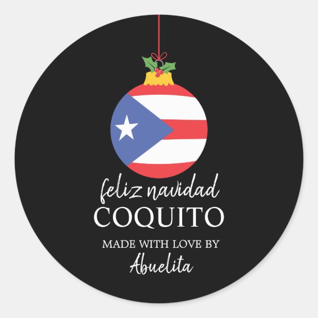 Tropical Coconut Coquito Christmas Drink  Classic  Classic Round Sticker (Front)