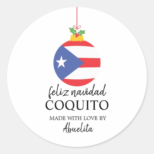 Tropical Coconut Coquito Christmas Drink  Classic Round Sticker (Front)