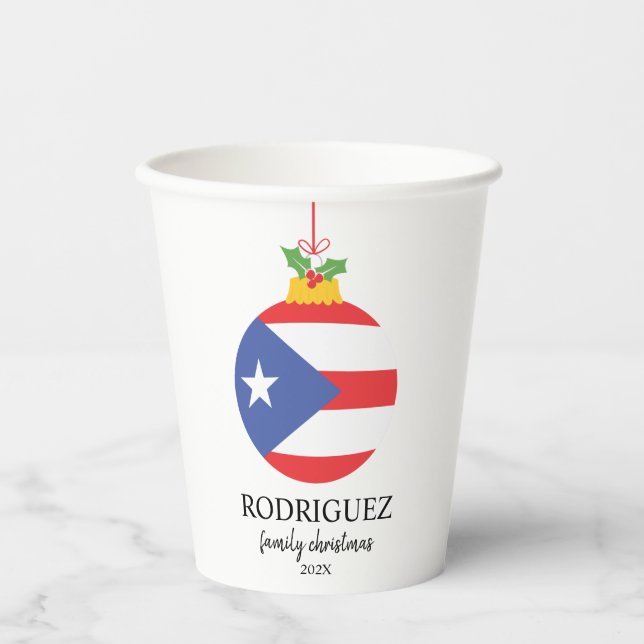 Tropical Coconut Coquito Christmas Drink Paper Cups (Front)