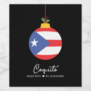 Tropical Coconut Coquito Christmas Drink  Wine Lab Label