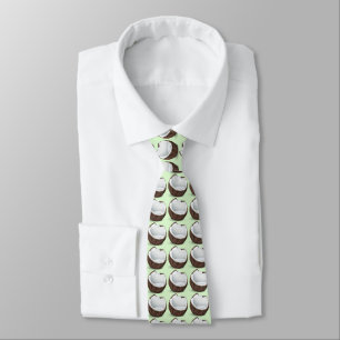 tropical coconut. Light green background Tie