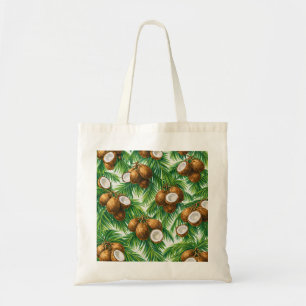 Tropical Coconut Palm Leaves Pattern Tote Bag