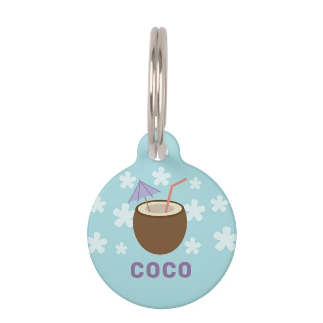 Tropical Coconut  Pet Tag (Front)