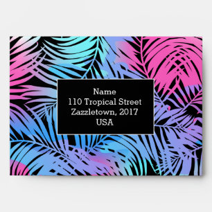 Tropical colored palms envelope