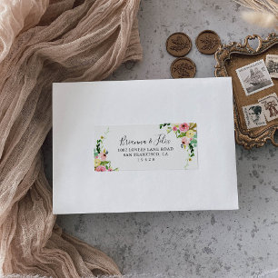 Tropical Colorful Fall Wedding RSVP Address Label